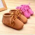 Khaki &amp; Pink 0-1 Year Mocasines para niños pequeños Zapatos de bebé con suela blanda